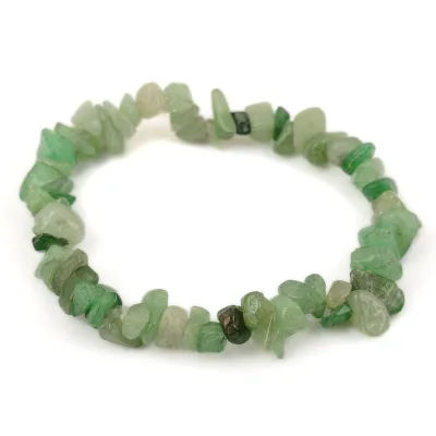Natural Crystal Green Aventurine Chip Bracelets Reiki Gemstone Healing Tumbled Nugget Bracelet for Women Girls