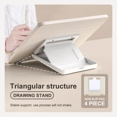 Wholesale P29 Wooden Tablet Stand for Reading and Drawing with 6 Level Adjustable Tilt Stable Triangle Base Desk Bracket Holder