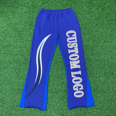 Custom Print logo Vintage Sweat Pants Men's Cotton Terry Fleece Streetwear Jogger Track Pants