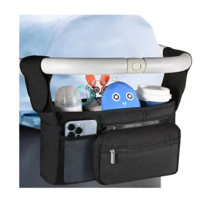 Universal Baby Stroller Bag with Cup Holders Hanging Stroller Diaper Organizer Storage Bags Mommy Nursery Baby Stroller Bags