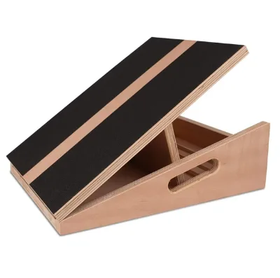 Multi Level Wooden Slant Board for Stretching Features Non-Slip Surface High Density Wood Composite Structure