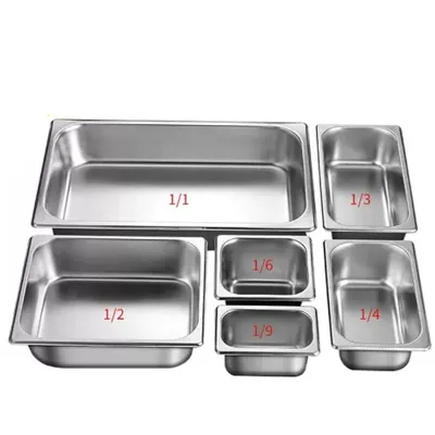 Factory Price All Size Hotel Catering Gn Food Pan 201 304 410 Stainless Steel Food Warm Gn Pan With Lid