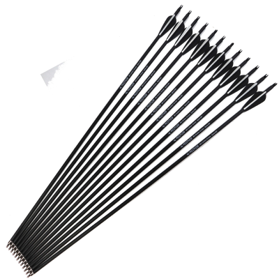80cm Black and White Feather Mixed Carbon Archery Arrow