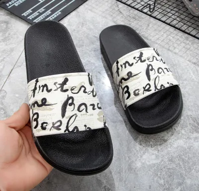 Custom Girls Winter Anti-Slip Open Toe Slippers PVC Printed Fashion Design