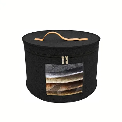 Foldable Hat Storage Boxes with Shoulder Strap & 2 Handles - Hat Box With Dustproof Lid - Huge Hat Boxes for Women Storage