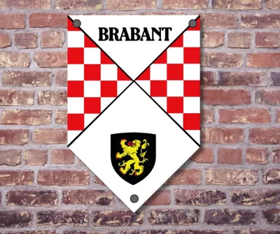 Acrylic Brabant Coat of Arms Sign Dutch Region Brabant Checkered Lion Wall Decor Sign Custom Historical Heraldic Wall Plaque