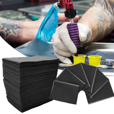13" X 18" Dental Bib 3 Ply Tissue Disposable Black Tattoo Pad Medical Waterproof Pe Plastic Film for Dental Bib