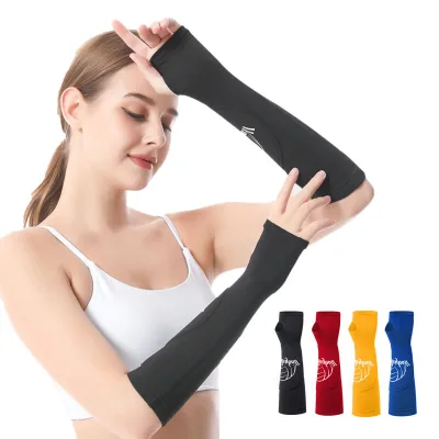Soft Polyester Professional Protection Non-Slip Volleyball Elbow Pads with Thumb Hole for Tactical Passing Hitting Training