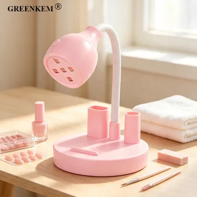 Nail Dryer Mini Portable Rechargeable Lamp Phone Holder Tool Slots Gooseneck Arm Fast Curing Timer UV LED Light