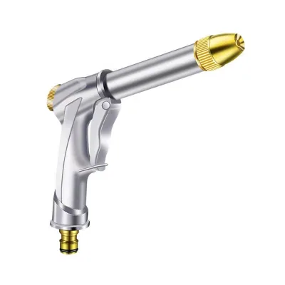 High Pressure Aluminum Alloy Metal Garden Nozzle for Car Washing and Household Watering Thick Rod Design
