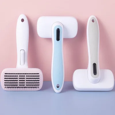 Custom 2 in 1 Stainless Steel Clean Removal Hair Grooming Tool Comb Animal Deshedding Double Sided Cat Dog Hair Brush