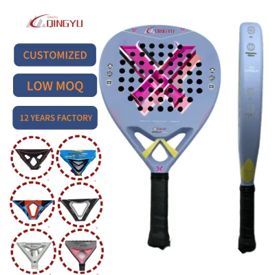 Professional Aluminum Graphite Grip Tennis Racquet Rackets High Quality OEM/ODM 3K Carbon Fiber Padel Rackets in Black Cheap