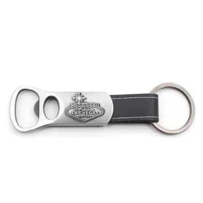 Souvenir USA Las Vegas Nevada Leather Bottle Opener Keychain