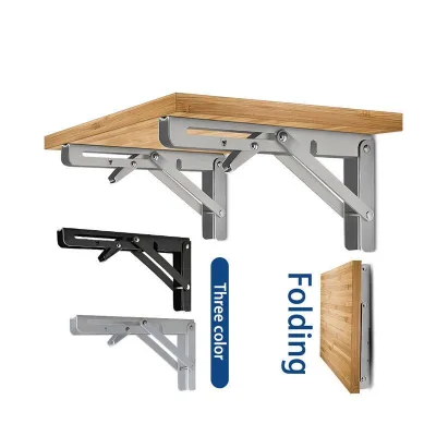 Adjustable Modern Stainless Steel Furniture Bracket 6-24 Inches Metal Shelf Bracket Worktable Folding Shelf Brackets Stamped