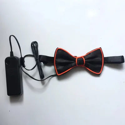 Colorful Glow in the Dark Bowtie Adjustable Neon Luminous LED Light up Bowtie for Party Christmas