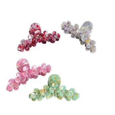 Factory Design Pretty Diamond Studded Geometric Acetate Claw Hair Clip for Party Decoration European-American Style