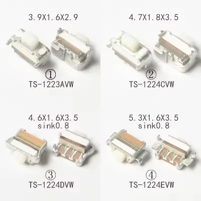 Tiny Momentary Tactile Push Button Switch For Phone Side Push 3.9x1.6/4.7x1.8/4.6x1.6/5.3x1.6mm PCB Board Mounting