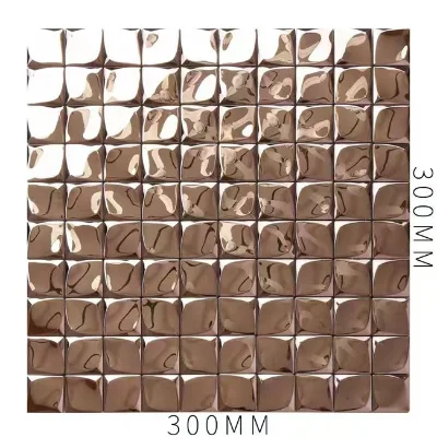 High Gloss 8K Mirror Stainless Steel Mosaic Tile Custom Size Metal Mosaic f or Bathroom Spa TV Background Wall