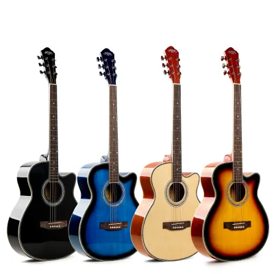 40'' Folk Acoustic Guitar - Wholesale Adult Beginner Practice Guitar, Anti-Warp Body (Stable for Long-Term Use), Non-Toxic Paint
