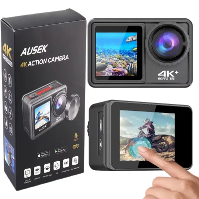 Action Camera 4K 24MP in Dual Screen 95FT Waterproof Underwater for Snorkeling Vlog Sports DV with Image Stabilization