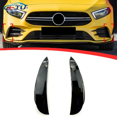 2Pcs ABS Glossy Black Car Front Bumper Canards for Mercedes-Benz E Class E200L E300L E43 Car Accessories