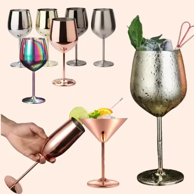 304 Stainless Steel Red Wine Glass 500ml for Restaurant Party Birthday