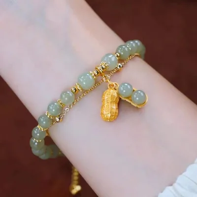Fashion GLASS Round Beaded Bracelet Crystal Gemstone Peanut Beads Crystal Bracelets & Bangle