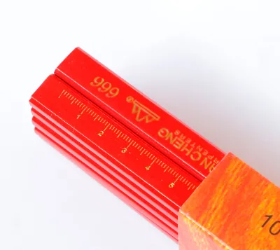 Wood Crafts HB Lead Carpenter Pencils Ocatgonal Shape Red Color for Carpentry,Construction Woodworking Marking Tool with Logo