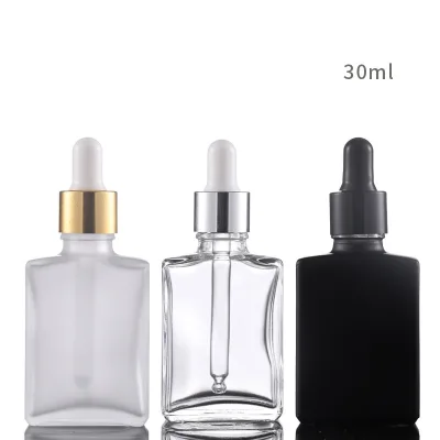 Transparent Glass Essential Oil Dispensing Bottle, Portable Rubber Dropper, Skincare Product Packaging, Empty Bottle