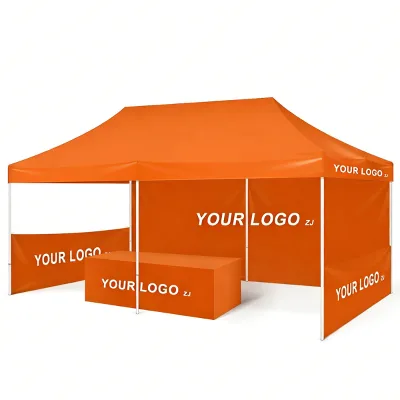 Exhibition Indoor Outdoor Portable Event Aluminum Frame Waterproof Custom 4x8m Hexagon Folding Pop Gazebo Trade Show Canopy Tent