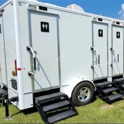 YITUO Outdoor Luxury Portable Bathroom 2 Stalls Mobile Restroom Trailer Office Trailer with Bathroom