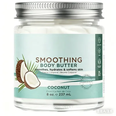 Pure Smoothing Coconut Body Butter, Organic Argan Oil, Shea Butter, Intense Hydration, for All Skin Types Massage Skin Care