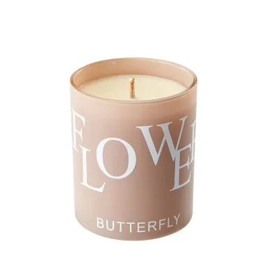 Aromatherapy Soy Wax Candle with Simple Camellia Jasmine Fragrance Lasting Indoor Flower Butterfly Light Weddings Christmas Bars