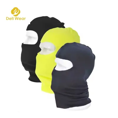 NFPA2112 ASTM F1506 Customize Open Face Soft Breathable Helmet Liner Sweat Absorption Windproof Fire Resistant Black Balaclava