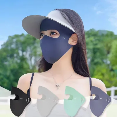 Ice Silk Full Face Mask Sun Protection for Men and Women Windproof and Breathable Elastic for Outdoor Ski Helmet