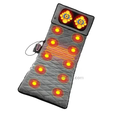 Soft Massage Mattress 10 Motor Heated Mattress Massager With Neck Pillow Back Massage Mat for Home Use