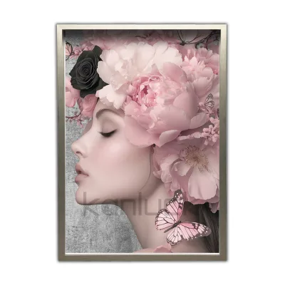 Floral Embrace Adorns Serene Visage Frame Art Print Painting Art Hot Selling