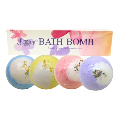 4pcs Bath Bomb100g for Dry Skin Sea Salt Foot Soak for Relaxation Cleaning  Sea Salt Essential Oil Body&Nail Care & Self-care
