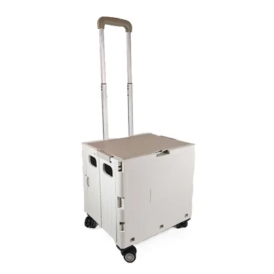 Shopping Grocery Original Kitchen Folding Cart Kitchen Folding Cart Trolley Pink for Supermarket With Wheels