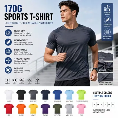 Women Quick Athletic T Shirt 170G Lightweight Breathable Sports Tee 4 Way Stretch Running Fitness Gym T Shirt Wholesale