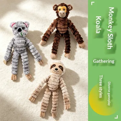 Cross-border Dog Toy Large Size Sound Plush Chewable Teething Self-Entertaining Boredom Relief Simulation Monkey Pet Toy