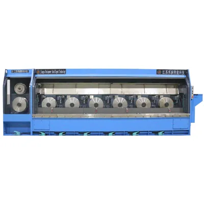 Brainpower BRN-M450/2 Automatic Two-Line Double Head 450mm Copper Rod Drawing Breakdown Machine High-Power 220kW Motor Bearing
