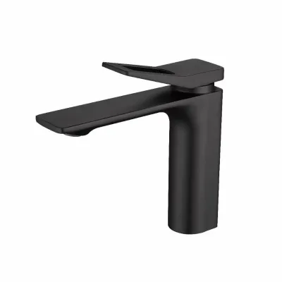 Modern Single-Hole Copper Core Bathroom Faucet Factory Price Sink Washbasin Faucets with Cold Hot Water Single Handle Design