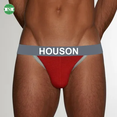 Custom logo Gray Waistband Jockstraps Red Mesh Breathable Jock Straps for Sport