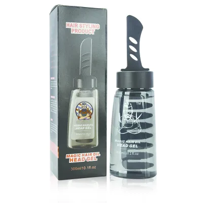 Strong Hold Anti-Greasy Oil Moisturizing Hair Gel for Men One Comb Shaping Styling Gel with Anti-Greasy Oil Anti Frizzy Hair Wax