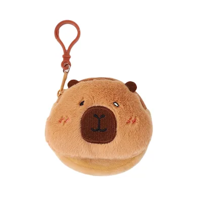 Linda Cute Plush Capybara Coin Purse Doll Pendant Keychain Capibara Beaded Headphone Bag Mini Storage Bag