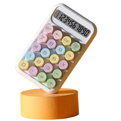 2024 New Portable High Quality 10 Digit Handheld Mechanical Button LCD Screen Calculator Battery Operated Wholesale
