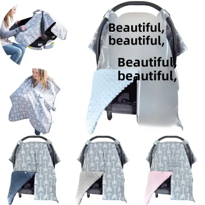 Baby Basket Seat Sun Cover 100% Cotton 101x77cm Sunscreen Breathable Windproof Breastfeeding & Windshield Cover
