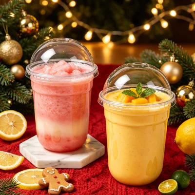 Clear U Shape PET Cups 90mm/95mm 12oz/16oz Custom Logo Biodegradable Beverage Cold Coffee Smoothie Milk Tea Juice Takeaway