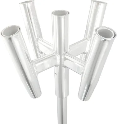 Five Rod Cluster BANGER - Straight Butt Kite Rod Holder Aluminum by Raider T-top TG 88157 for boat